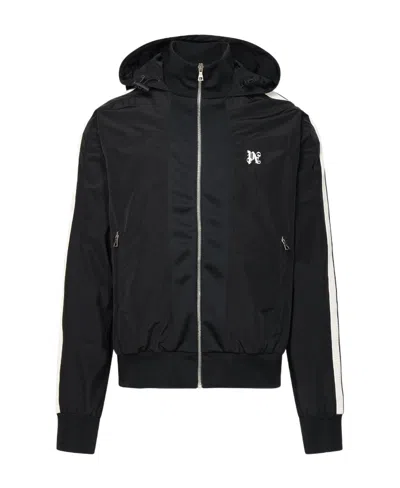 PALM ANGELS PALM ANGELS LOGO EMBROIDERED HOODED JACKET