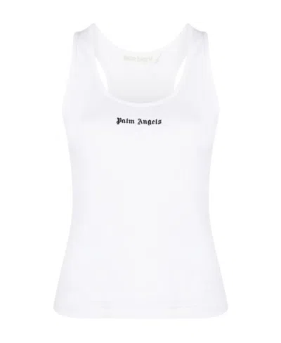 PALM ANGELS PALM ANGELS LOGO EMBROIDERED TANK TOP