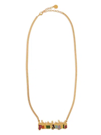 PALM ANGELS LOGO-PLATE NECKLACE