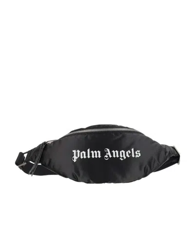 PALM ANGELS PALM ANGELS LOGO PRINTED ZIPPED BELT BAG