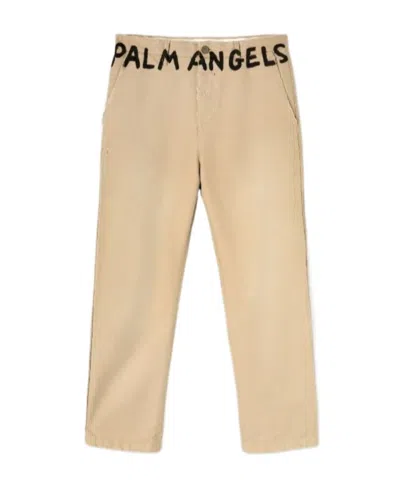 PALM ANGELS PALM ANGELS LOGO PRINTED STRAIGHT LEG PANTS