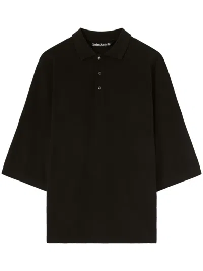 PALM ANGELS LOGO-PRINT COTTON POLO SHIRT