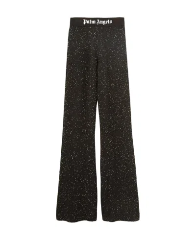 PALM ANGELS PALM ANGELS EMBELLISHED FLARED PANTS