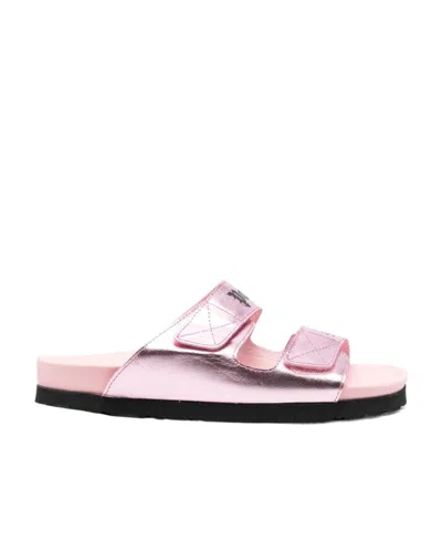 PALM ANGELS PALM ANGELS LOGO PRINTED SLIP-ON SANDALS
