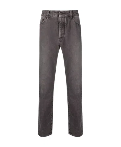 PALM ANGELS PALM ANGELS LOGO PRINTED STRAIGHT LEG JEANS