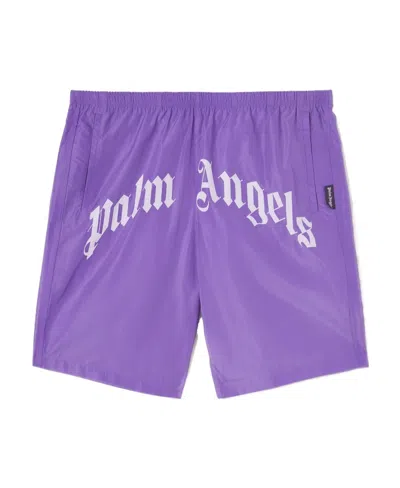 PALM ANGELS PALM ANGELS LOGO PRINTED SWIM SHORTS