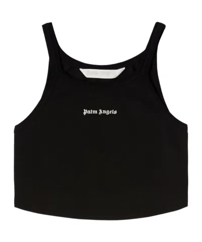 PALM ANGELS PALM ANGELS LOGO PRINTED CREWNECK TANK TOP