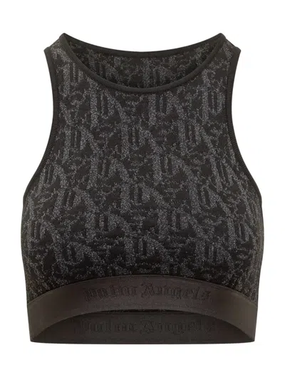 PALM ANGELS PALM ANGELS MONOGRAM BRA TOP
