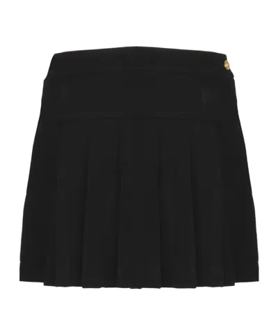 PALM ANGELS PALM ANGELS MONOGRAM-EMBROIDERED LOW-RISE MINI SKIRT