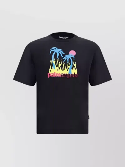 PALM ANGELS OASIS FIRE GRAPHIC PRINT CREW NECK T-SHIRT