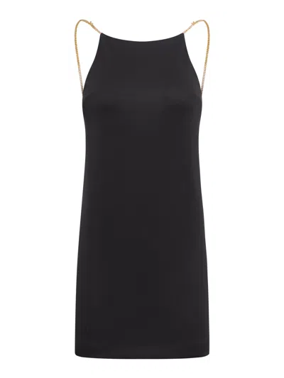 PALM ANGELS BLACK JERSEY MINI DRESS