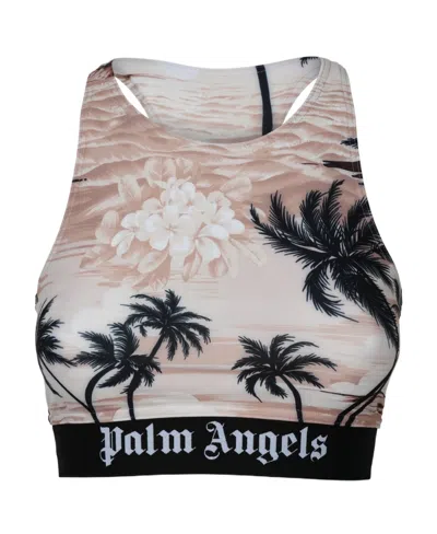 PALM ANGELS PALM ANGELS PALM TREE PRINTED CROP TANK TOP