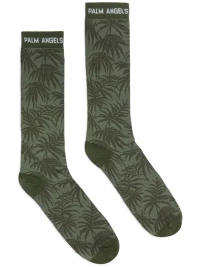 PALM ANGELS PALM-TREE-JACQUARD SOCKS