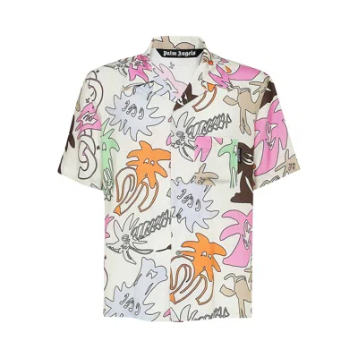 PALM ANGELS PALM ANGELS PALMITY ALLOVER BOWLING SHIRT 'BUTTER/MULTICOLOR'