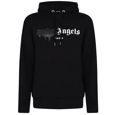 PALM ANGELS PALM ANGELS PARIS SPRAY PAINT LOGO BLACK HOODIE