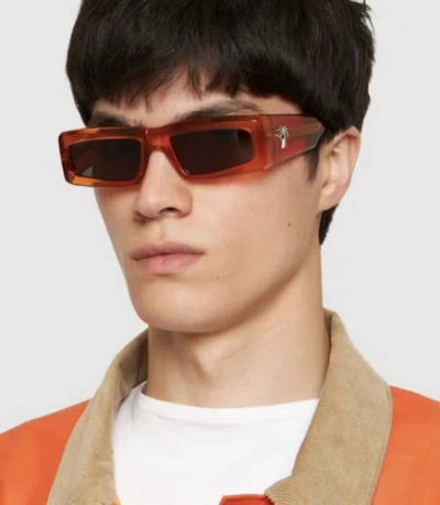 PALM ANGELS PALM ANGELS PERI055S24PLA0012007 YREKA ORANGE DARK GREY SUNGLASSES