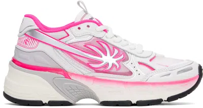 PALM ANGELS PINK & SILVER PA 4 FLUO SNEAKERS