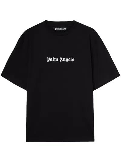 PALM ANGELS PALM ANGELS LOGO PRINTED CREWNECK T-SHIRT