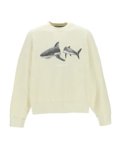 PALM ANGELS SHARK MOTIF CREW NECK SWEATSHIRT