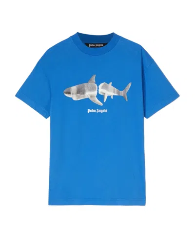 PALM ANGELS PALM ANGELS SHARK PRINTED CREWNECK T-SHIRT