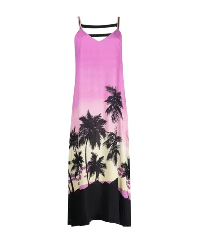 PALM ANGELS PALM ANGELS SUNSET GRAPHIC PRINTED SLEEVELESS DRESS