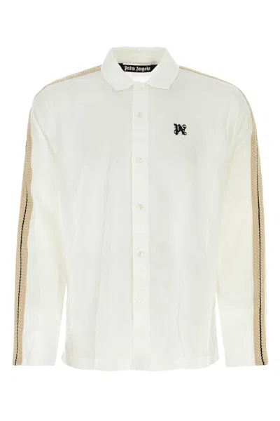 PALM ANGELS WHITE LINEN SHIRT