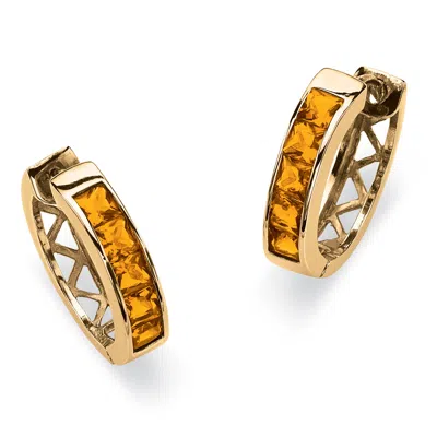 PALM BEACH JEWELRY BIRTHSTONE GOLD-PLATED HUGGIE EARRINGS