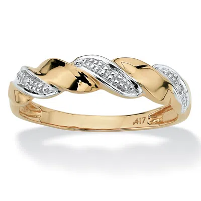 PALM BEACH JEWELRY DIAMOND ACCENT RIBBON TWIST RING IN 10K YELLOW GOLD