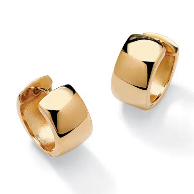PALM BEACH JEWELRY GOLD-PLATED STERLING SILVER HUGGIE-STYLE HOOP LEVER-BACK EARRINGS