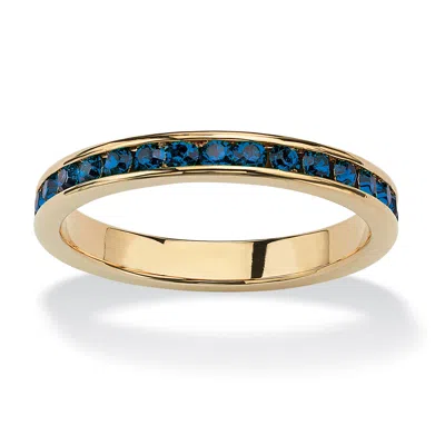 PALM BEACH JEWELRY SIMULATED BIRTHSTONE GOLD-PLATED ETERNITY BAND
