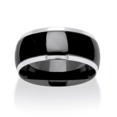 PALM BEACH JEWELRY WEDDING BAND IN STAINLESS STEEL AND BLACK ION-PLATED STAINLESS STEEL (10MM)