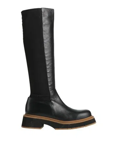PALOMA BARCELÓ PALOMA BARCELÓ WOMAN BOOT BLACK SIZE 8 LEATHER, ELASTIC FIBRES