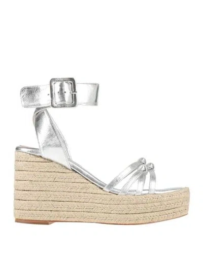 PALOMA BARCELÓ PALOMA BARCELÓ WOMAN ESPADRILLES SILVER SIZE 8 LEATHER