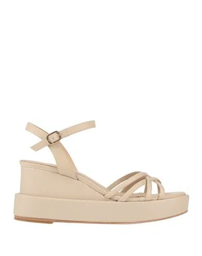 PALOMA BARCELÓ PALOMA BARCELÓ WOMAN SANDALS BEIGE SIZE 8 LEATHER