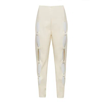 PALOMA LIRA WOMEN'S OFF WHITE LATEX PANTS