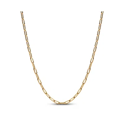 PANDORA 14K GOLD PLATED ELONGATED LINK CHAIN NECKLACE