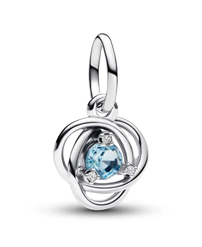 PANDORA STERLING SILVER BIRTHDAY CIRCLE STONE DANGLE CHARM