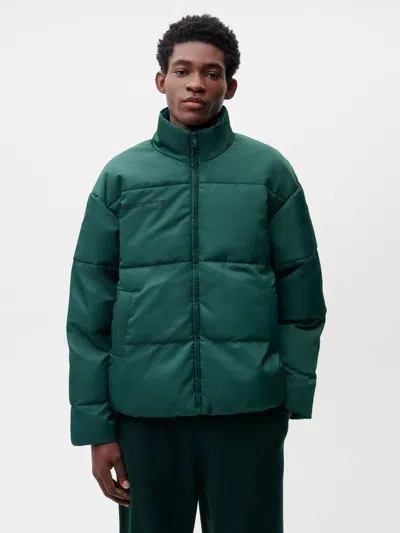 PANGAIA MENS FLWRDWN BOMBER JACKET — FOLIAGE GREEN