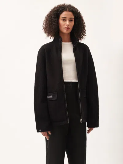 PANGAIA WOMEN'S DNA UTILITY WOOL JACKET — BLACK