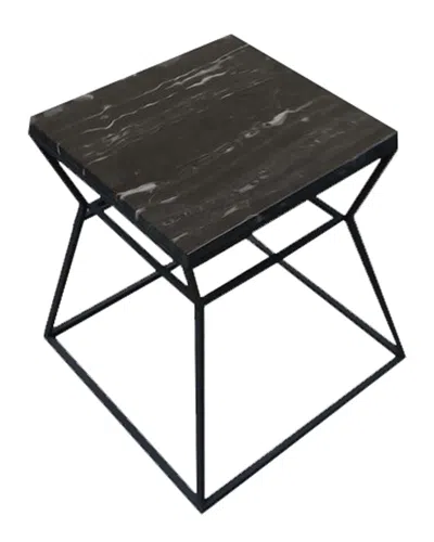 PANGEA HOME PANGEA HOME GEO SIDE TABLE FRAME WITH MARBEL TOP