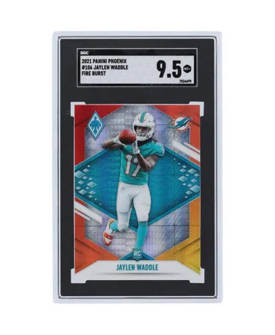 PANINI AMERICA JAYLEN WADDLE MIAMI DOLPHINS 2021 PANINI AMERICA PHOENIX FIRE BURST #106 SGC AUTHENTICATED 9.5 ROOKI