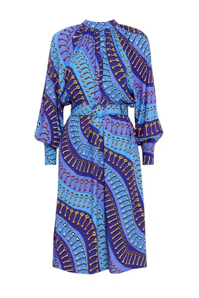 PAOLITA ARNALL SAFRA DRESS IN BLUE