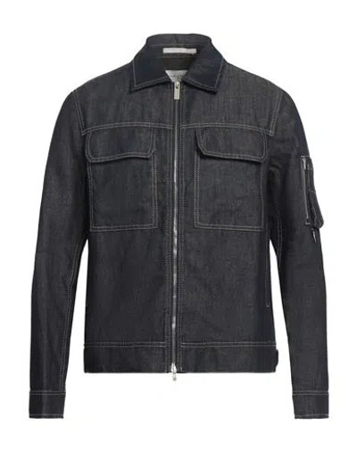 PAOLO PECORA PAOLO PECORA MAN DENIM OUTERWEAR BLUE SIZE 38 COTTON, LINEN