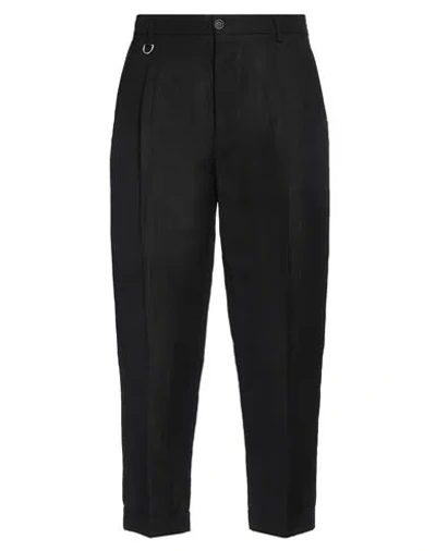 PAOLO PECORA PAOLO PECORA MAN PANTS BLACK SIZE 40 LINEN, POLYESTER, WOOL
