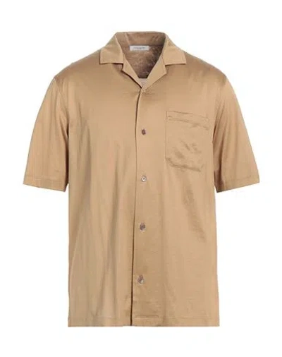 PAOLO PECORA PAOLO PECORA MAN SHIRT SAND SIZE L COTTON