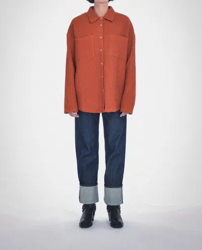 PAPER LABEL LANCA WAFFLE SHIRT IN FLAME