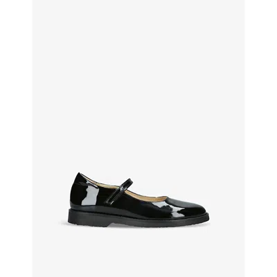 PAPOUELLI BLACK EMILIA MARY-JANE PATENT-LEATHER SHOES EUR 36 /3.5 UK