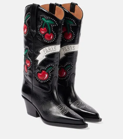 PARIS TEXAS 60 PATCH-APPLIQUÉ LEATHER COWBOY BOOTS