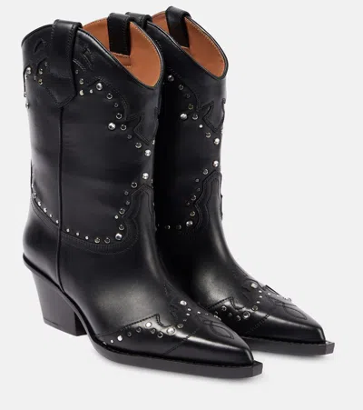 PARIS TEXAS JANICE 60 STUDDED LEATHER COWBOY BOOTS