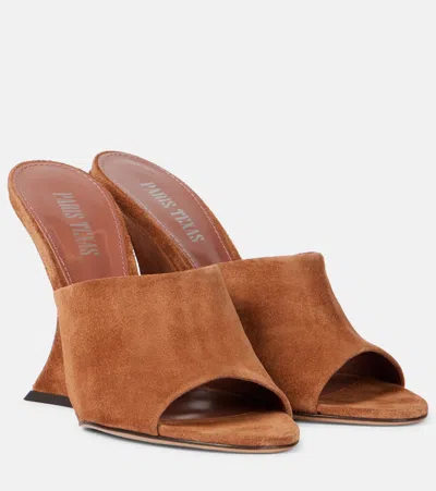 PARIS TEXAS NINA SUEDE WEDGE MULES